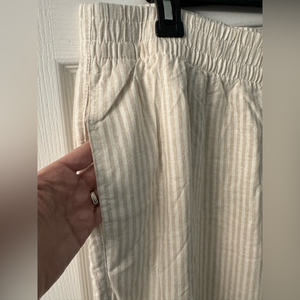 Old Navy High Rise Straight Striped Linen Blend - Picture 3 of 10